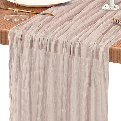 18 Pack Cheesecloth Table Runner 10FT Rosy Brown Table Runner Boho Gauze Cheese - Image 9