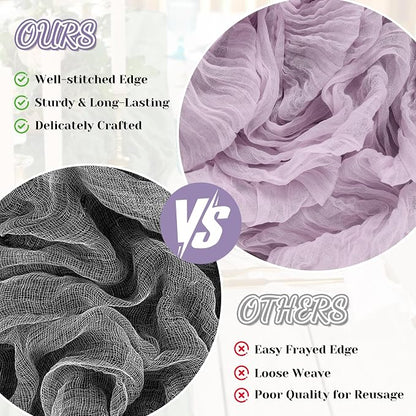 2 Pack Cheesecloth Table Runner, 120 Inch Lavender Purple Table Runner | 10 Ft - Image 6