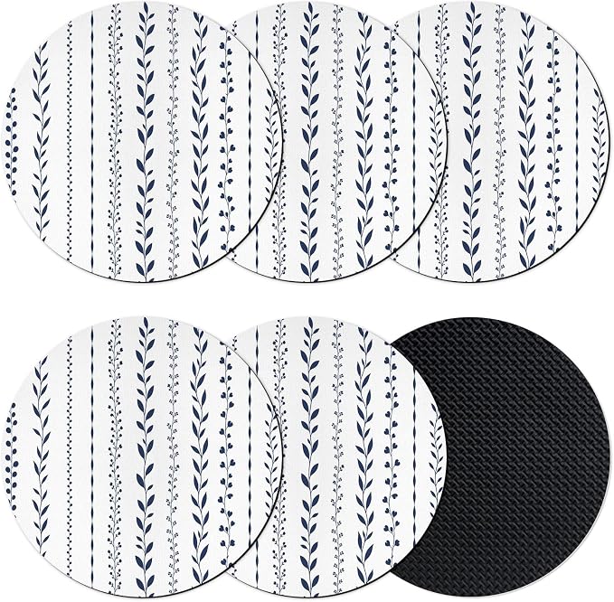Rustic Botanical Coasters Set of 6, Absorbent Coasters by Unknown