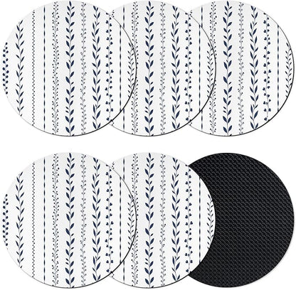 Rustic Botanical Coasters Set of 6, Absorbent Coasters by Unknown