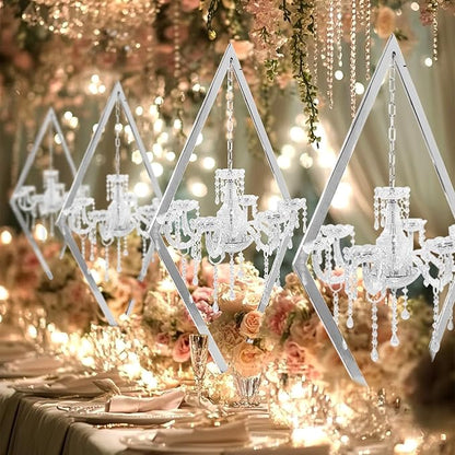 4PCS Elegant Metal Diamond Candle Holder - European Wedding Table Decor, Romantic Candle Stand for Western Dining, Perfect Wedding Prop & Home Decoration