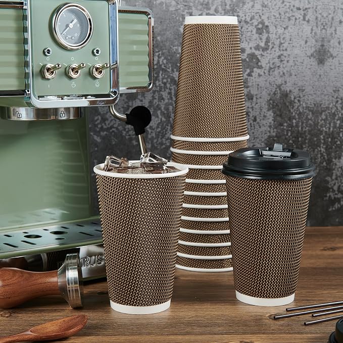 LITOPAK 80 Pack 16 oz Disposabel Paper Cups, Coffee Cups - Image 4