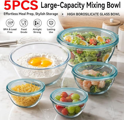 YUANYE 5 Pack Glass Mixing Bowls - Image 5