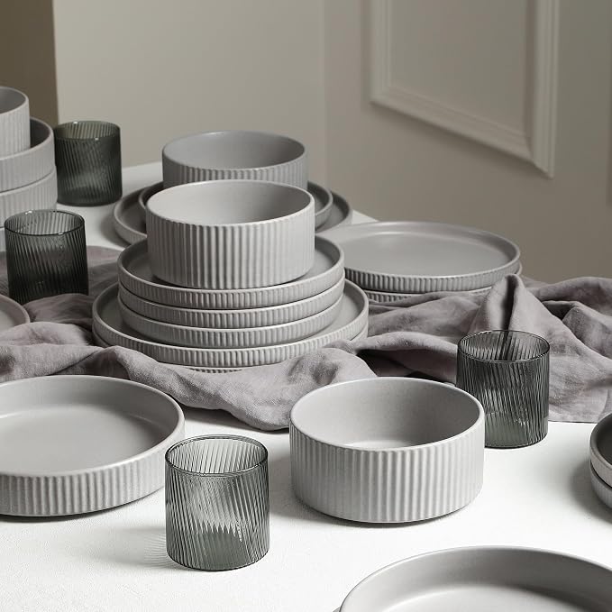Stone Lain Haven Modern Stoneware 4 Piece Salad Plates Sets, Dish Set - Image 4