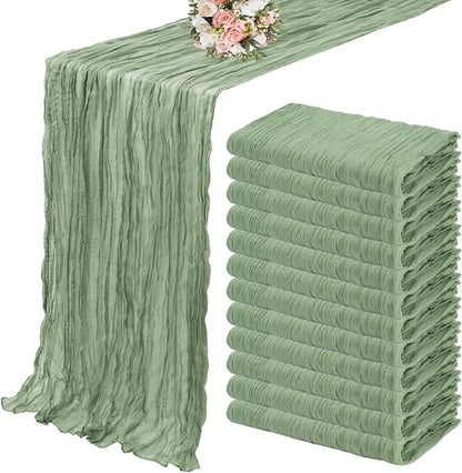 12 Pack Cheesecloth Table Runner 35 x 72 inch Long Boho Cheese Cloth Table by YMHPRIDE