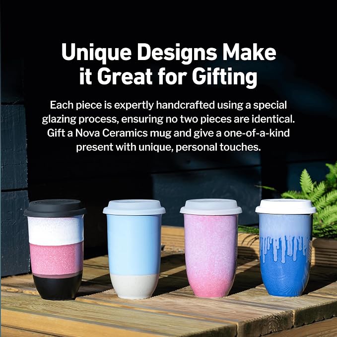 NOVA CERAMICS Coffee Travel Mug – Cup Holder Friendly Travel Mug– Microwave & - Image 6