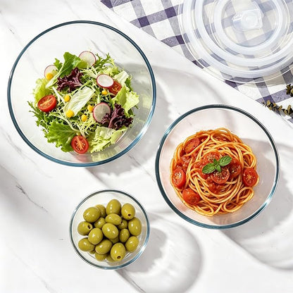 E-far Glass Mixing Bowls with Airtight Lids Set - Image 8