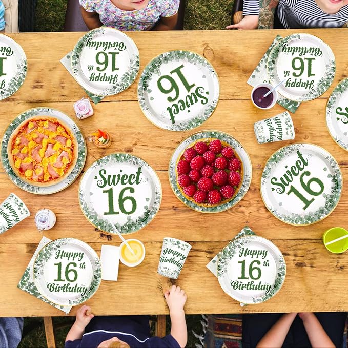 250 Pcs Sage Green Sweet 16 Party Decorations, Serves 50 | Sage Green 16th - Image 6