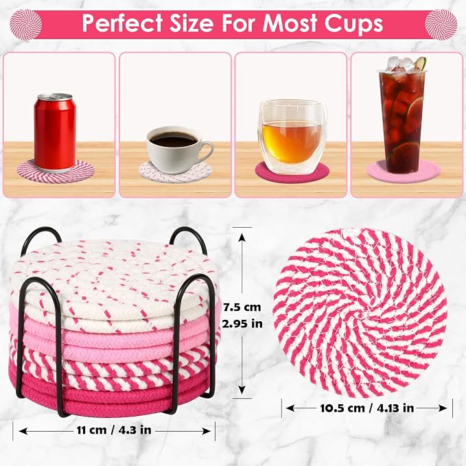 8 Pack Coasters for Drinks Absorbent - Image 4