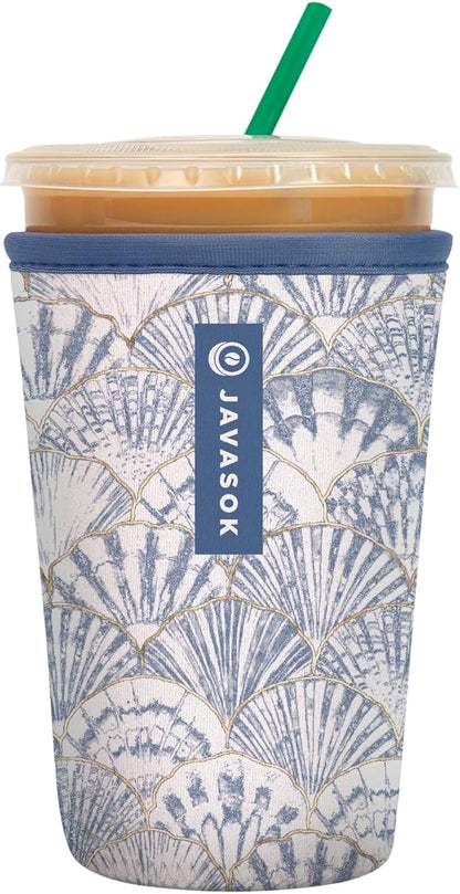 Sok It JavaSok Iced Coffee & Cold Soda Insulated Neoprene Cup Sleeve (Shore Thing, Medium: 22-28oz)