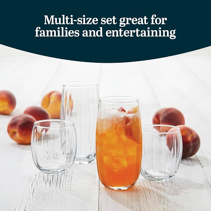 Libbey Samba Rocks and Tumbler Glass Cups Set of 16, All Purpose Everyday - Image 4