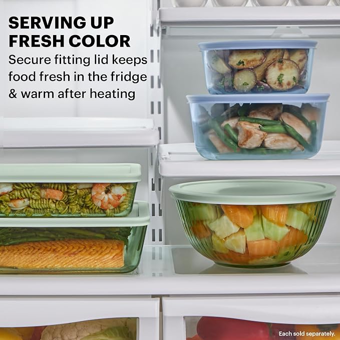 Pyrex Colors Tinted Sculpted Tinted Glass Mixing Bowls - Image 4