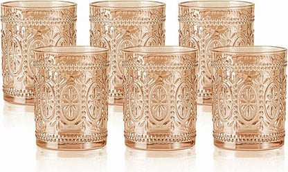 Darlion Amber Glassware, Vintage Drinking Glasses, 10oz Amber Glass Cups | Food by PurchaseNow