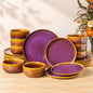 Ceramic Dinnerware Set for 8, 24-Piece Plates and Bowls Set | Handmade Reactive by TheTerra