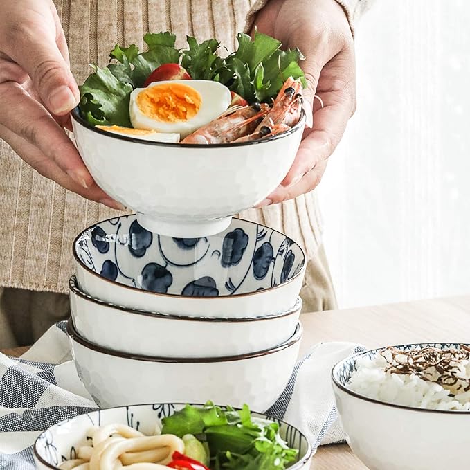 Japanese Style Ceramic Rice Bowls, 10 Ounces Small Salad, Ice Cream Snack Dip - Image 3