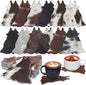 Hushee 12 Pcs Cowhide Coasters Round Natural Leather Cowhide Drink Coasters by Hushee