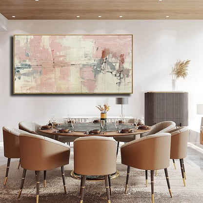 YJYart Pink Abstract Wall Art Room Decor for Teen Girls Modern Living Room Canvas Wall Art Bedroom Pictures Office Decoration for Wall 29x58in