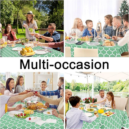 Smiry Rectangle Table Cloth, Waterproof Vinyl Tablecloth with Flannel Backing for Rectangle Tables, Wipeable Spillproof Plastic Tablecloths for Dining, Camping and Indoor (60"x102", Sage Green)