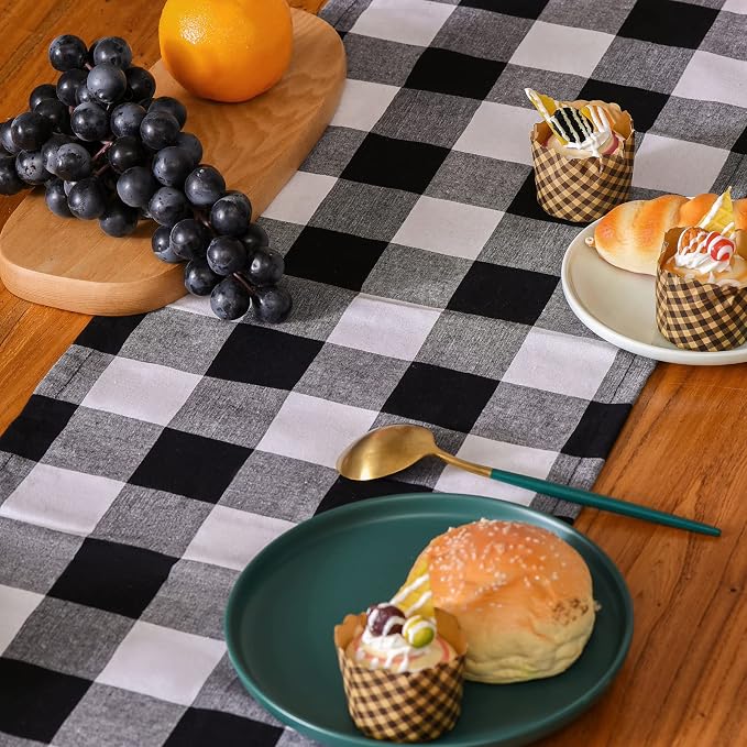 Tosewever Buffalo Check Plaid Table Runner, Cotton Polyester Blend Classic - Image 5
