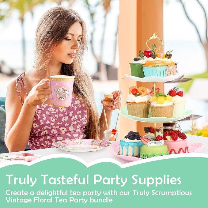 Layhit 83 Pcs Disposable Tea Party Set - Image 5