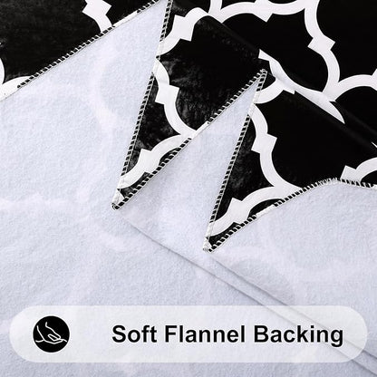 Smiry Square Tablecloth, Waterproof Vinyl Tablecloths with Flannel Backing for Square Tables, Wipeable Spillproof Plastic Tablecloth for Dining, Camping, Indoor and Outdoor (60"x60", Black)
