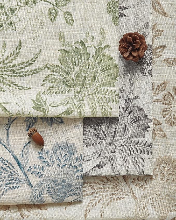 jinchan Taupe Floral Linen Table Runner 13 x 72 Inch Farmhouse | Linen-look - Image 8