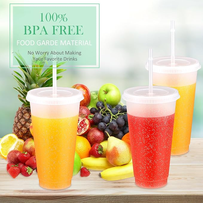 Roshtia 24 Pack Plastic Tumblers - Image 5