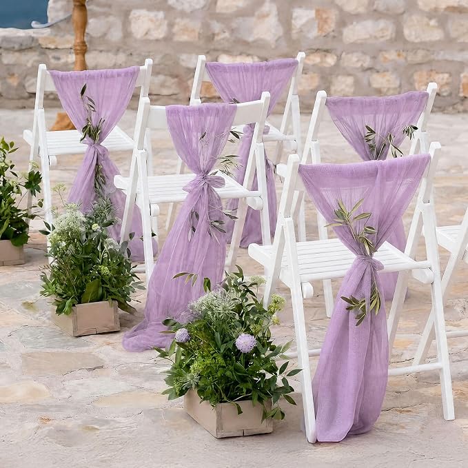 Cheesecloth Table Runner, 120 Inch 10 FT, Lilac | 1 Pack, 35x120 Inches Boho - Image 6