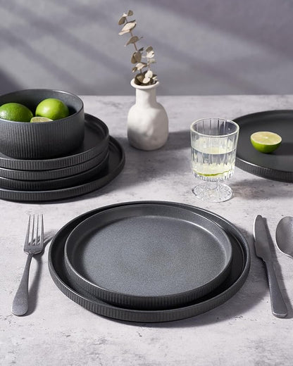 famiware Star Salad Plates for 6, 8 inches Plate Set, Stoneware Dinnerware - Image 7