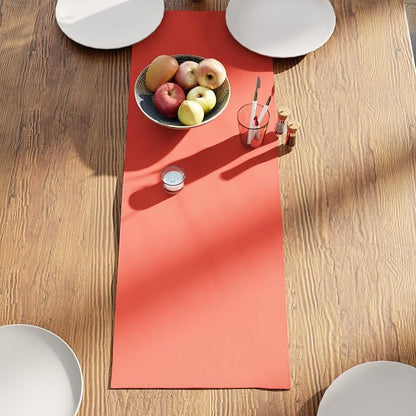 Encasa XO Table Runner, Cotton Canvas Dining Runner 13"x36" | Coral, 180 GSM - Image 3