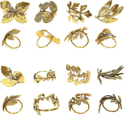 Efavormart 8 Pack Glossy Gold Metal Herb Napkin Rings - Image 7