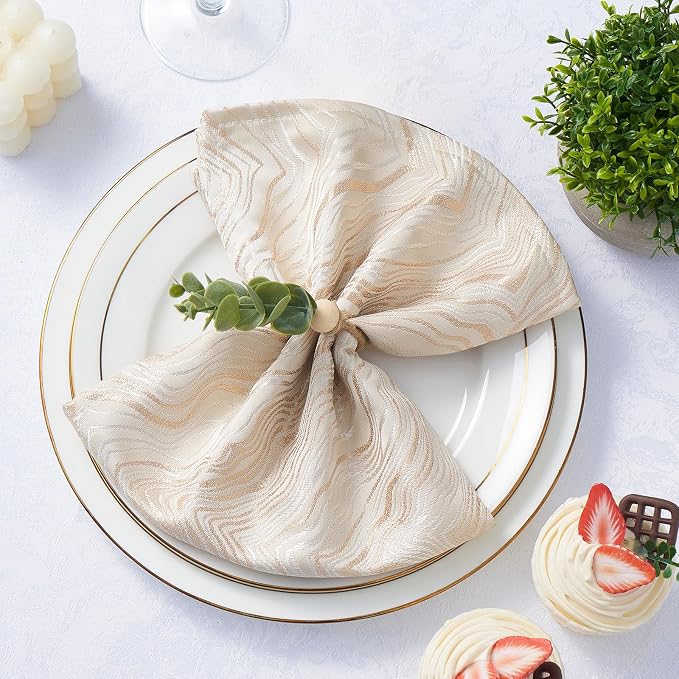 APTWOW Napkin Rings Set of 12, Easter Napkin Rings, Boho Eucalyptus Leaf - Image 2