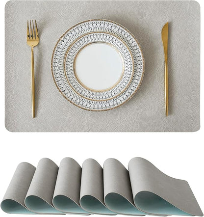Leetaltree Reversible Faux Leather Placemats 12x17 Inch, Heat Resistant by Leetaltree-ArtatEveryTable
