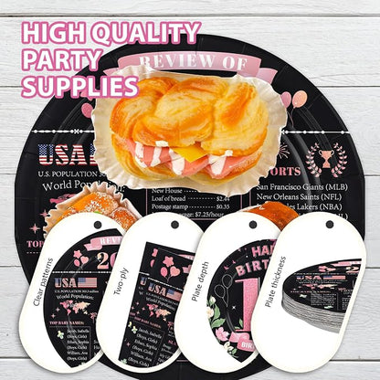 96Pcs 16th Birthday Party Decorations, Serves 24 | Rose Gold Plates and Napkins - Image 5