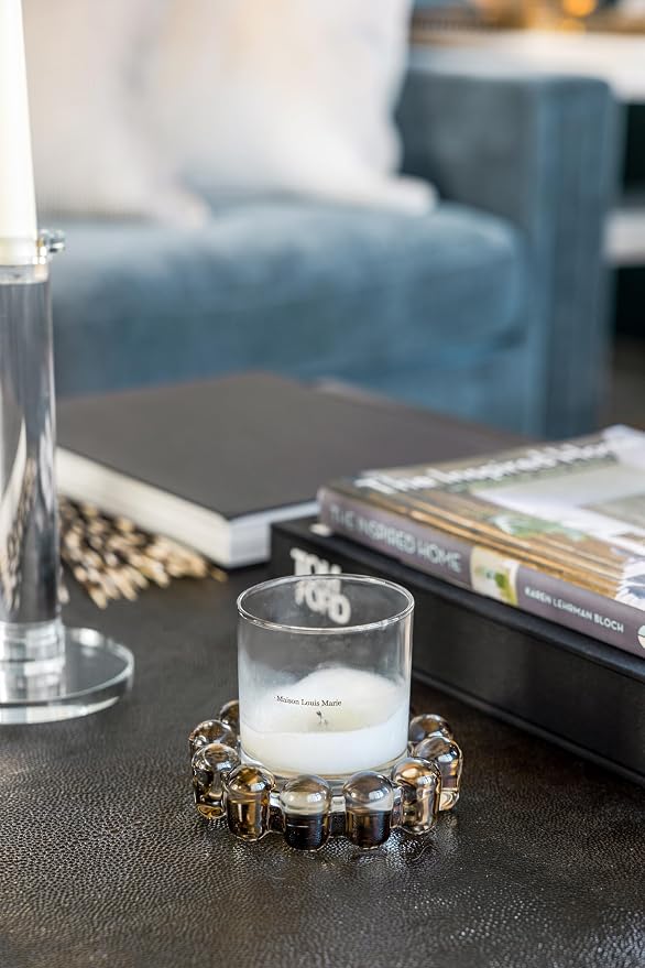 Home Collection Original Amber Glass Large Bubble Candle Dish | Votive and - Image 5