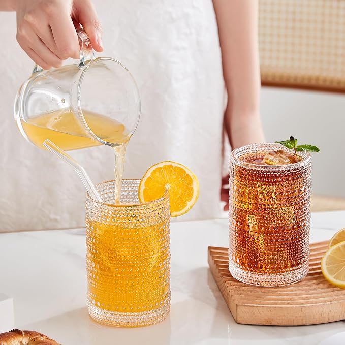 15 oz Clear Hobnail Drinking Glasses - Image 3