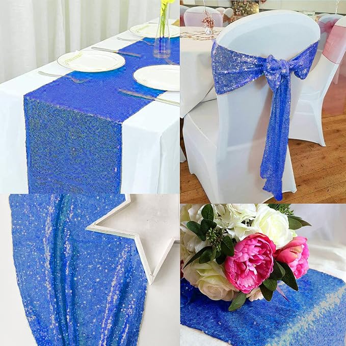 12 Packs 12 X 108 Inch Sequin Table Runner Glitter Dining Table Runner - Image 6