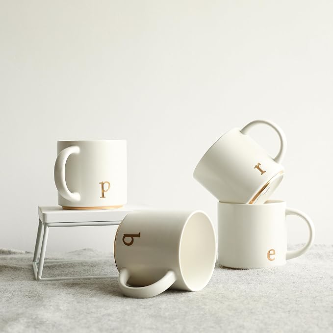 COLLECTIVE HOME Ceramic Coffee Mug, 15 oz Monogram Cup - Image 5