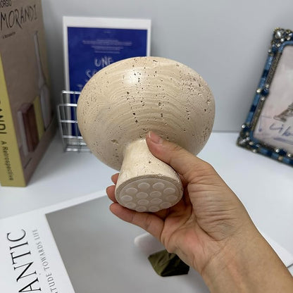 Travertine Style Concrete Pedestal Bowl Wabi-Sabi Organizer | Small 5.5" - Image 5
