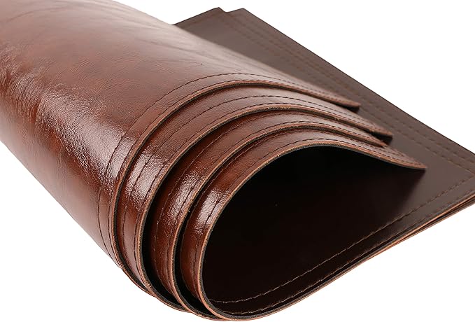 Waterproof PU Placemats, Faux Leather Dining Table Mat, Set of 6, Easy to Wipe Off Scrub Vinyl Mat, Heat & Stain Resistant for Office Conference Table, Home Decor