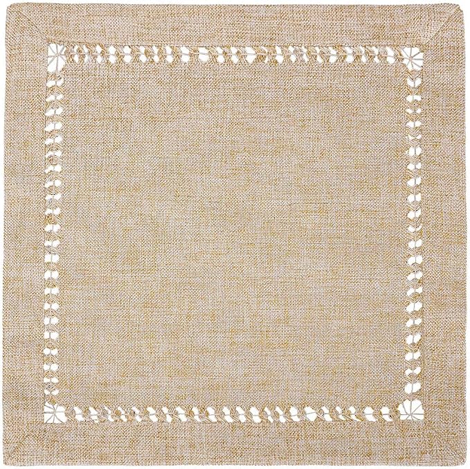 Grelucgo Handmade Hemstitch Beige Napkins by Grelucgo