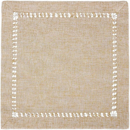 Grelucgo Handmade Hemstitch Beige Napkins by Grelucgo