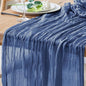 Cheesecloth Table Runner 10FT Blue Boho Gauze Rustic Sheer Runners | Cheese by Xiomot