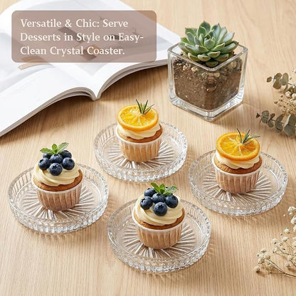 AVLA 8 Pack Crystal Drink Coasters, Glass Round Cup Mat, Dining Room, Coffee - Image 7