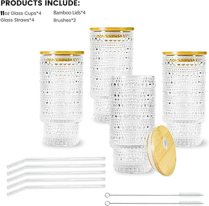 4 Pcs 11 oz Drinking Glasses Cups Set - Image 7