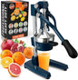 Zulay Kitchen Cast Iron Juicer - Easy-to-Clean Heavy-Duty Manual Juicer, Professional Citrus Juicer - Stainless Steel Lemon Squeezer - Manual Citrus Press & Orange Squeezer - Orange Juicer – Navy