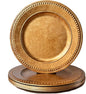 Antique Gold Charger Plates, 13 Inch Vintage Dinner Plate Chargers Round Server by Umisriro