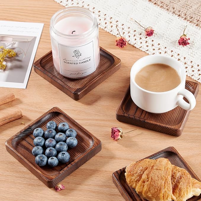 Acacia Wood Coasters for Drink-Drink Coasters Set of 8 | Coffee Table Decor | - Image 7