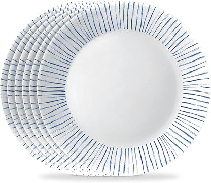 Corelle 6-Piece 10.25" Vitrelle Glass Dinner Plates Lightweight, Chip/Scratch by Corelle