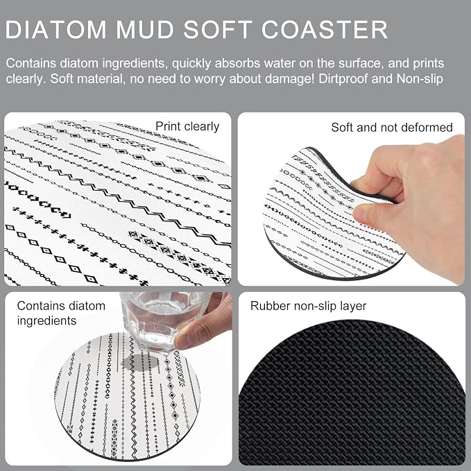 Modern Abstract Coasters Set of 4, Absorbent Coasters - Image 9